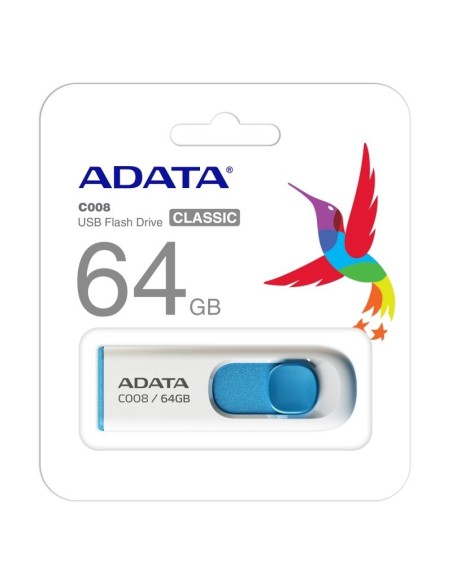 ADATA Lapiz Usb C008 64GB USB 20 Blanco/Azul