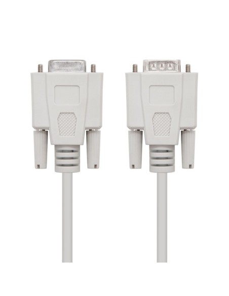 Nanocable Cable Serie RS232' DB9 M-H' Beige' 1'8m
