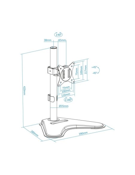Tooq Soporte mesa DB1701TN-B 1 brazo 17-32"