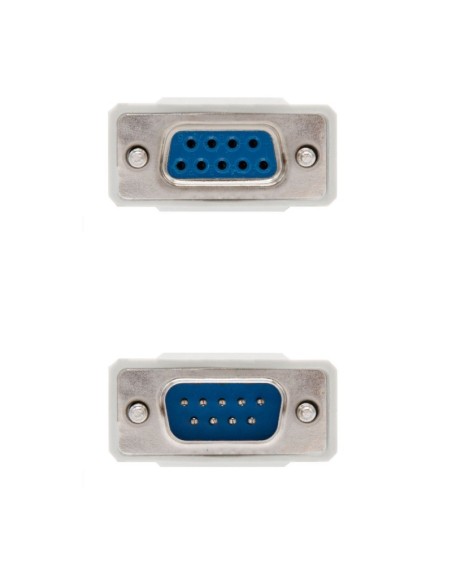 Nanocable Cable Serie RS232' DB9 M-H' Beige' 1'8m