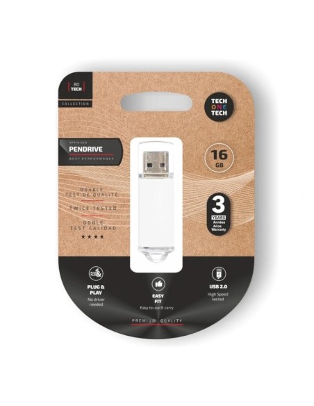 TECH ONE TECH Basic Pendrive 16Gb USB 20 Blanco