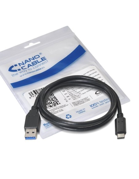 Nanocable Cable USB 3'1 Gen2 10Gbps3A USB-C/M-A/M