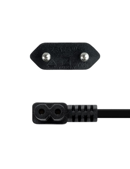 Nanocable Cable Alim' forma 8 Acodado CEE7/C7 1'8m