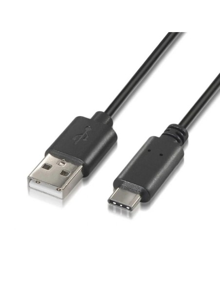 Aisens Cable USB 2'0 3A USB-C/M-A/M negro 1'0m