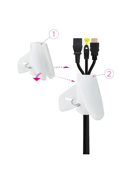 Nanocable Organizador cables flex' 25mm 1 M Blanco