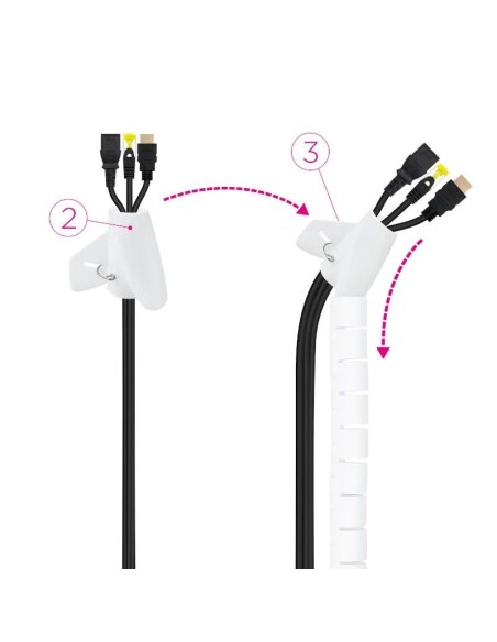 Nanocable Organizador cables flex' 25mm 1 M Blanco