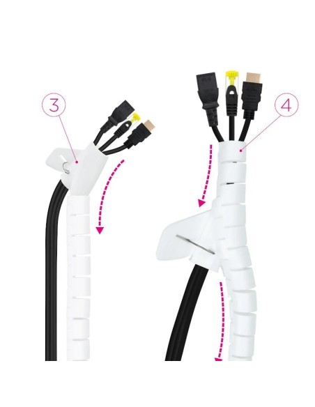 Nanocable Organizador cables flex' 25mm 1 M Blanco