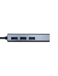 Aisens Conversor USB 3'0 Ethernet + 3 usb3'0 gris 2