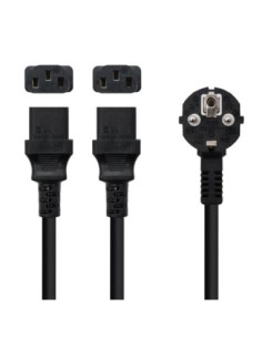Nanocable Cable aliment' CEE7/M a 2xC13/H 1'8m