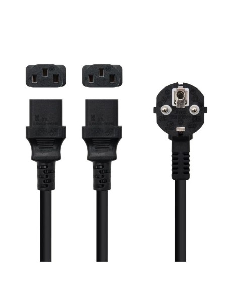 Nanocable Cable aliment' CEE7-M a 2xC13-H 3 m