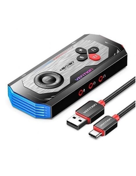 Tarjeta de Sonido Gaming con Amplificador Vention CVAB0/ USB Tipo-C Macho - 3xJack 3.5 Hembra
