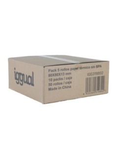 iggual Caja 50 rollos papel térmico sin BPA 80x80 2