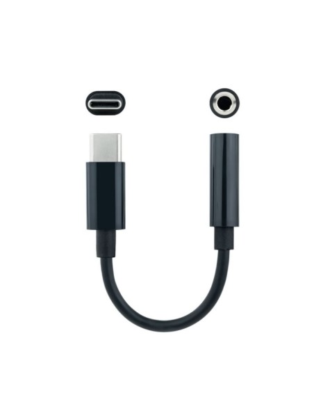 Nanocable Adaptador Audio USB-C/M a Jack/H. Negro