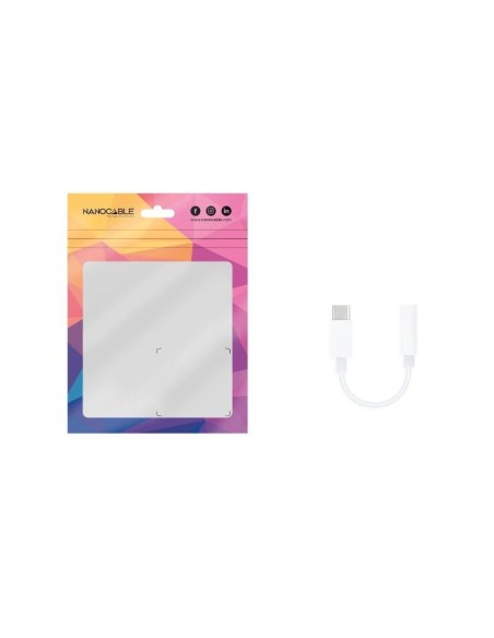 Nanocable Adaptador Audio USB-C-M a Jack-H. Blanco