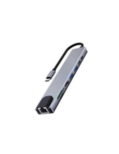EWENT DOCKING MULTIPUERTO USB-C, 8 en 1, HDMI 4K