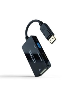 Nanocable Conversor DP a HDMI/DVI/VGA Negro 20 cm