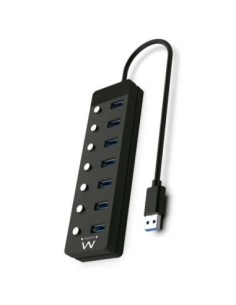 EWENT Hub usb-usb-c 7 ptos interruptor c/alimen