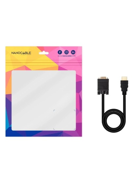 Nanocable Conversor HDMI a VGA M-M. 1.8 m Negro