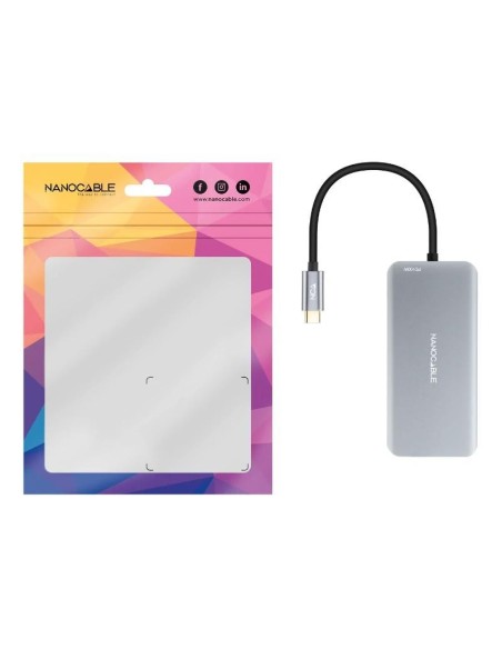 Nanocable Hub USB-C 3xUSB-A+2xHDMI+RJ45+TF+SD+PD