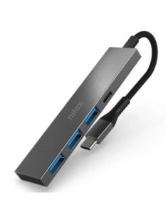 Nilox Hub Usb c, 3xUSB-A Y 1xUSB-C, Gris