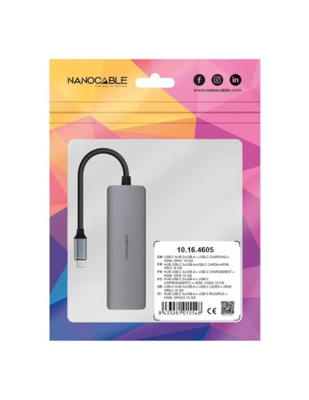 Nanocable Hub USB-C 3xUSB-A+HDMI+USB-C PD