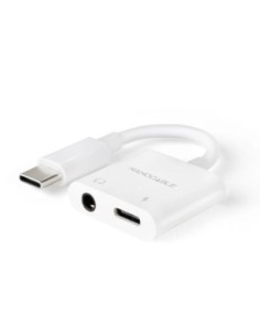Nanocable Adaptador USB-C a Jack+USB-C/H PD 60W
