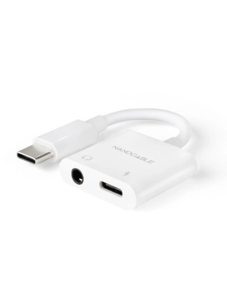 Nanocable Adaptador USB-C a Jack+USB-C/H PD 60W