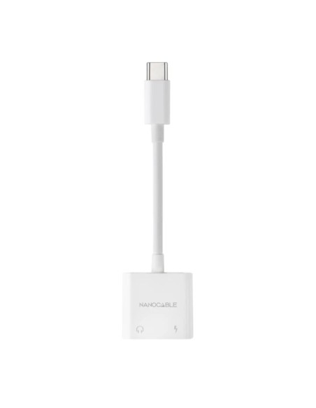 Nanocable Adaptador USB-C a Jack+USB-C/H PD 60W
