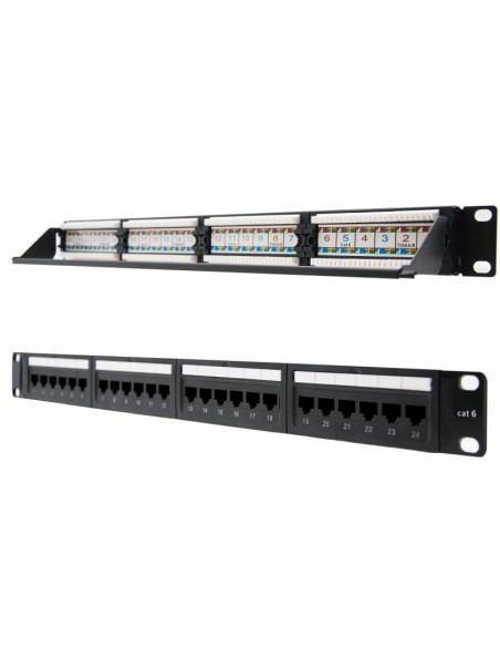 Nanocable Panel Parcheo 24P CAT.6 UTP 19"1U Dual