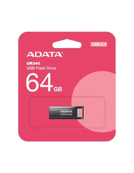 ADATA Lapiz USB UR340 64GB USB 3'2 Metal Black