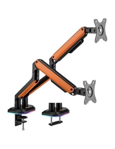 Soporte Gaming para 2 Monitores y TV Aisens DT32TSR-251/ hasta 9kg/ con Iluminación RGB