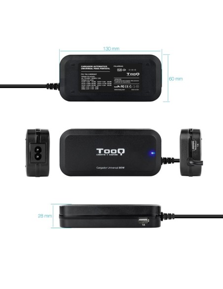Tooq Cargador universal portátil automático 90w
