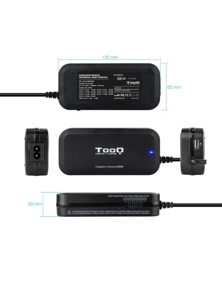 Tooq Cargador portátil 90W manual 12 conectores