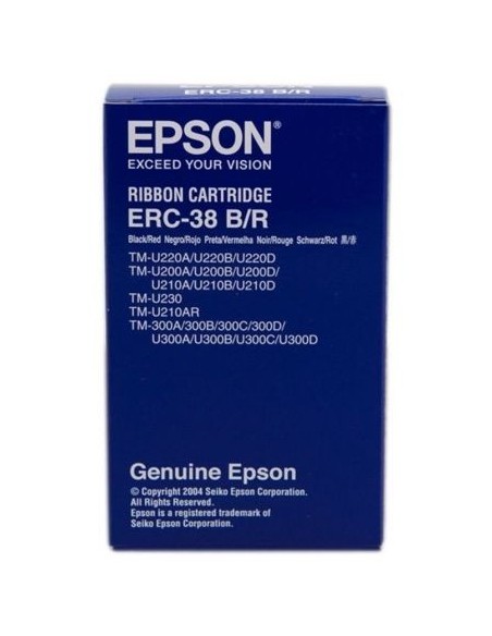 Cinta Nylon Epson ERC-38/ Negro/ Roja