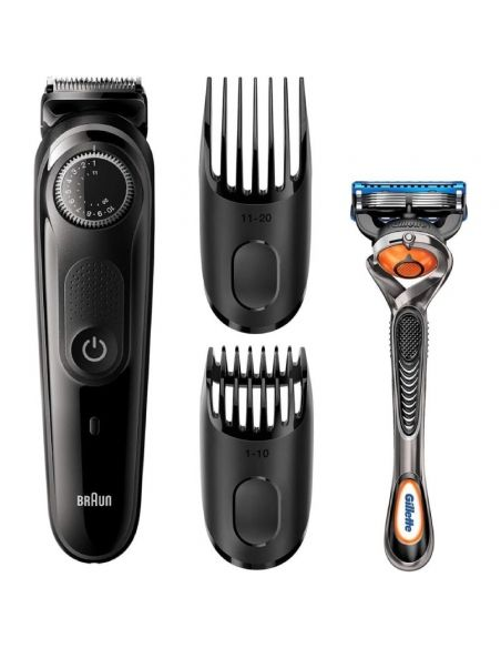 Cortabarbas Braun Beardtrimmer Series 3000 BT3242/ con Batería/ Incluye Gillette F5 ProGlide