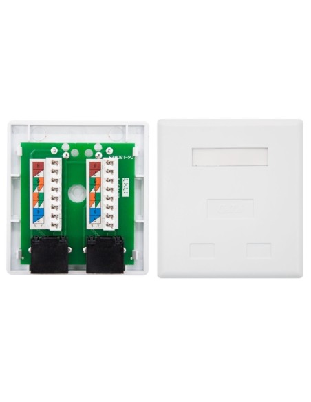 Nanocable Roseta Superficie CAT.6 UTP 2Tomas Blanc