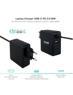 Tooq Cargador portátil conector USB-C 65W