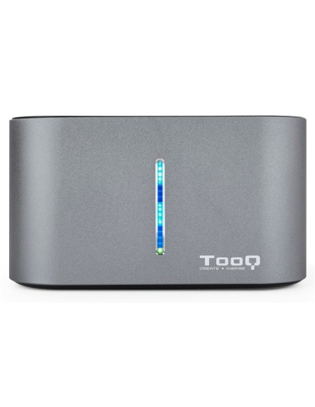 Tooq TQDS-805G Dock Station Doble Bahía HDD Gris
