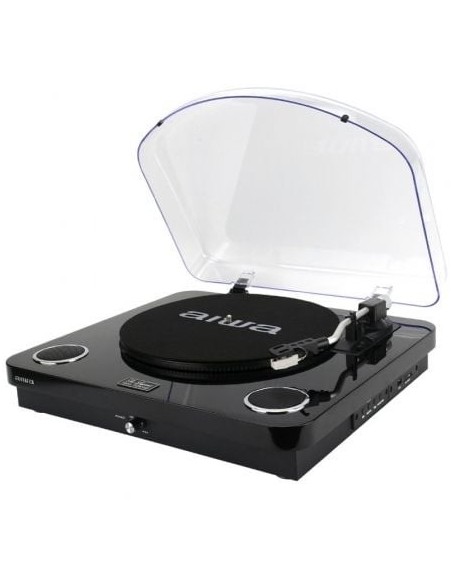 Tocadiscos Aiwa GBTUR-120BKMKII/ Bluetooth/ Radio FM/ Conversor a MP3