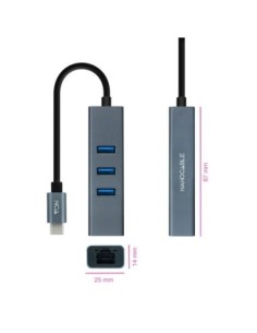 Nanocable Conversor USB-C Ethernet +3xUSB 3.0 2