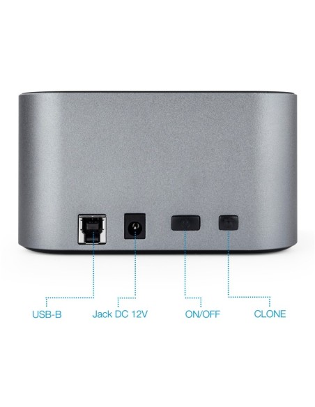 Tooq TQDS-805G Dock Station Doble Bahía HDD Gris