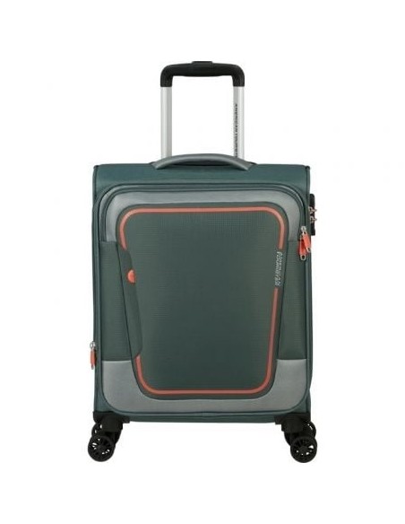 Maleta de Cabina American Tourister Pulsonic Spinner 55cm/ 55x40x23cm/ 4 Ruedas/ Verde Bosque Oscuro