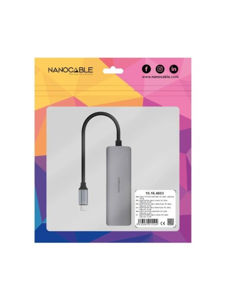 Nanocable Conversor USB-C Ethernet carga PD