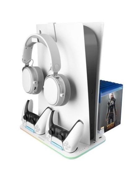 Soporte Multifunción RGB para PS5 Mars Gaming MPS5-B2/ Blanco