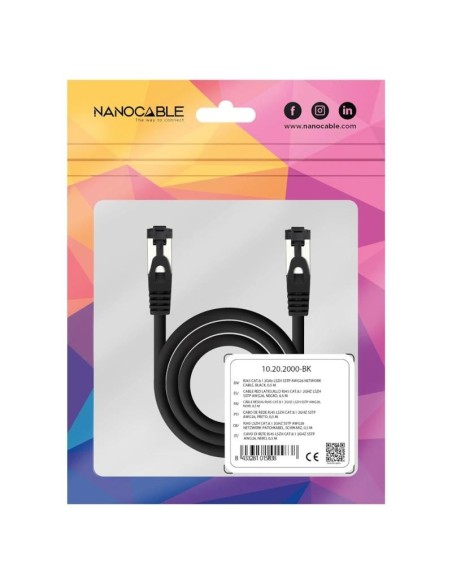Nanocable Cable red Cat. 8.1 SSTP Negro 0.5m