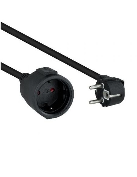 Cable Alargador de Corriente Nanocable 10.22.0605-BK/ Schuko Hembra - Schuko Macho/ 5m/ Negro