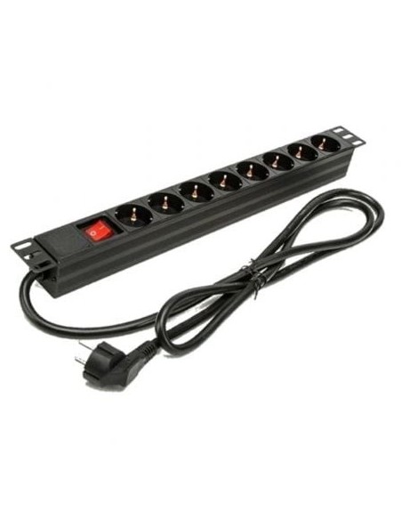 Regleta con Interruptor Phasak BNS 1518/ 8 Tomas de Corriente/ Cable 1.5m/ Negro