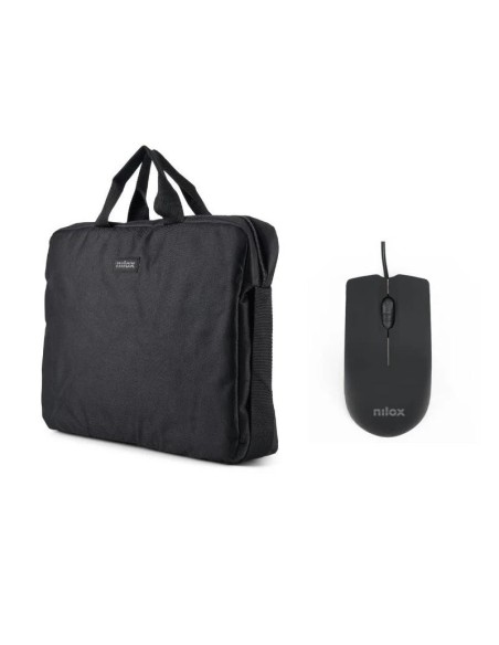 NILOX Maletín 15.6"Negro+Ratón USB 1000dpi