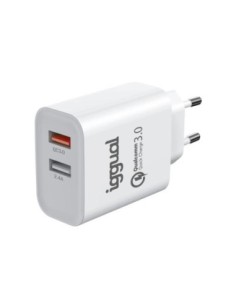Cargador de Pared GaN Aisens A110-0911/ 1xUSB Tipo-C/ 1xUSB/ 25W/ Blanco