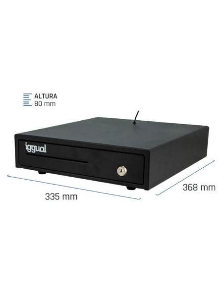 iggual Cajón Portamonedas IRON-15 37cm 4+8 negro